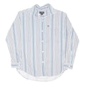 RALPH LAUREN POLO JEANS COMPANY Mens Blue White Striped Shirt M Cotton Blend