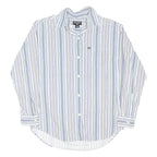 RALPH LAUREN POLO JEANS COMPANY Mens Blue White Striped Shirt M Cotton Blend