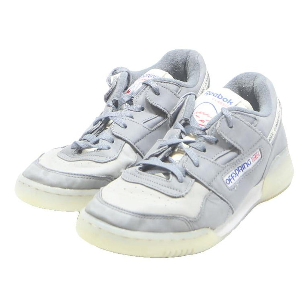 REEBOK Workout Plus Womens Leather Grey White UK 5 Classic Trainers Footwear
