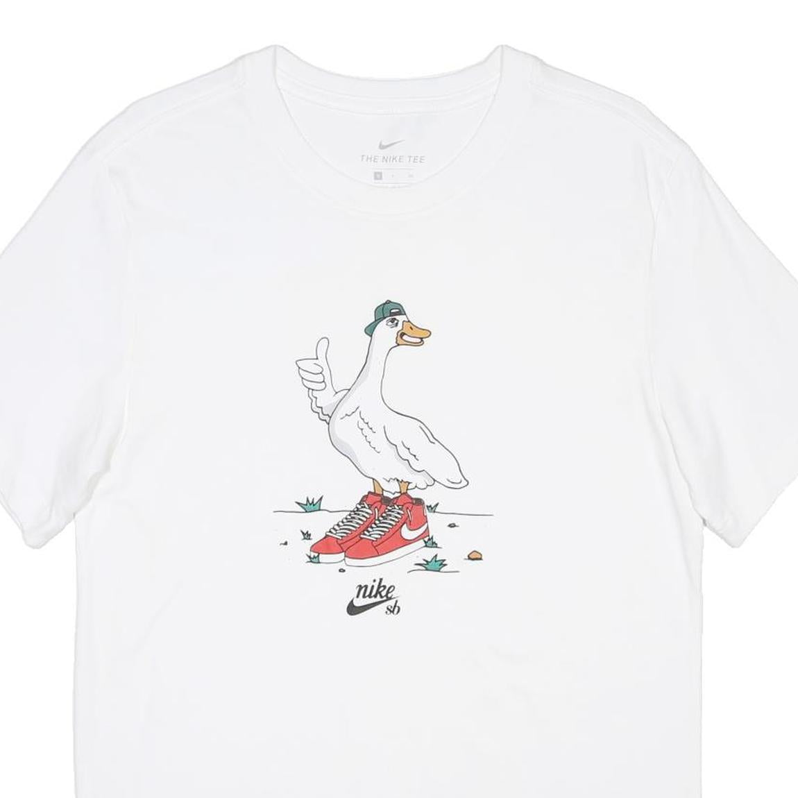 NIKE SB Mens White Cartoon Graphic Short Sleeve Crew Neck T-Shirt S