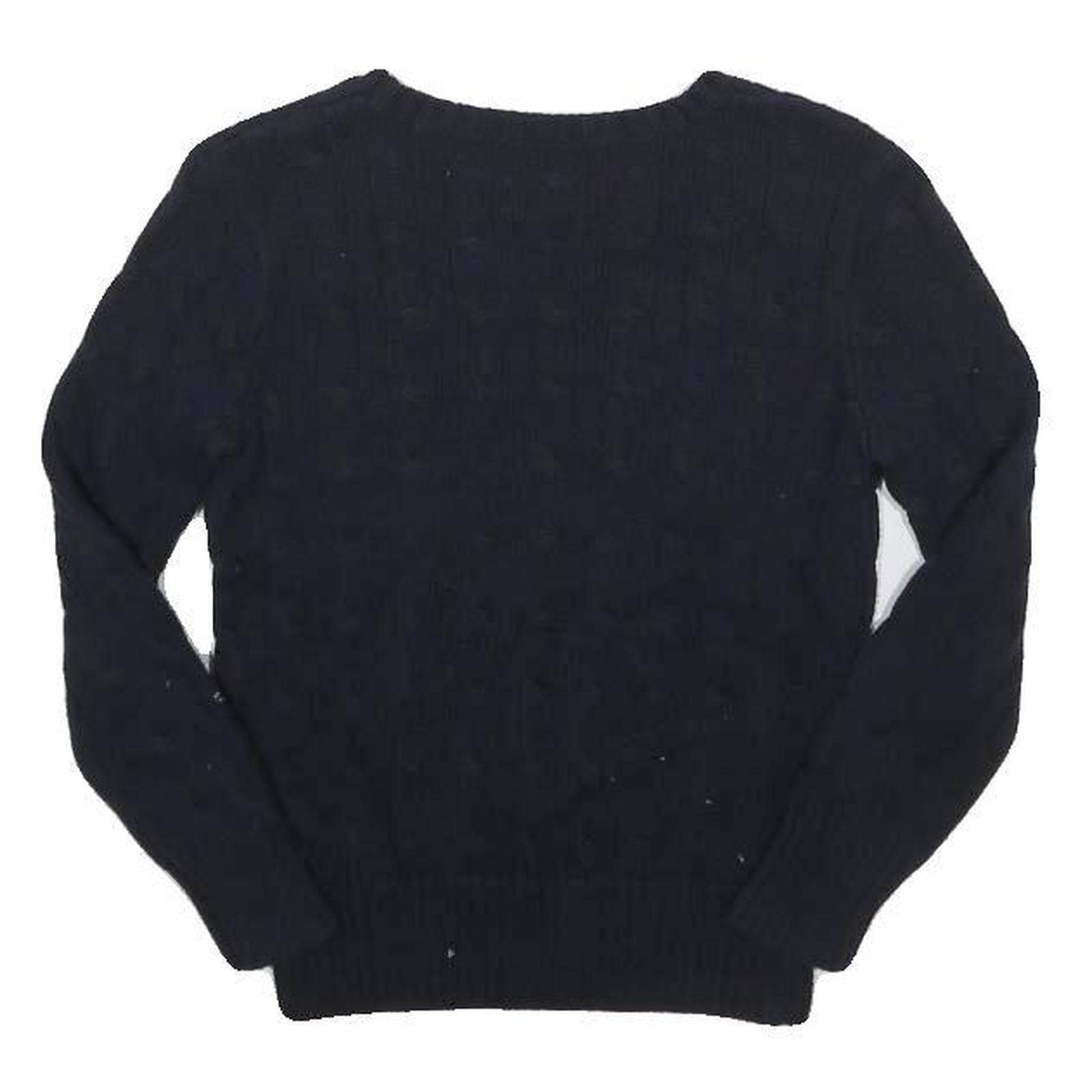 POLO RALPH LAUREN Boys Navy Blue Cable Knit Crew Neck Jumper Cotton 6Y