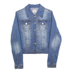 I DODO Womens Blue Denim Jacket S Cotton Blend Button Closure Classic Fit Casual