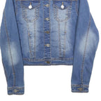 I DODO Womens Blue Denim Jacket S Cotton Blend Button Closure Classic Fit Casual