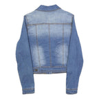 I DODO Womens Blue Denim Jacket S Cotton Blend Button Closure Classic Fit Casual