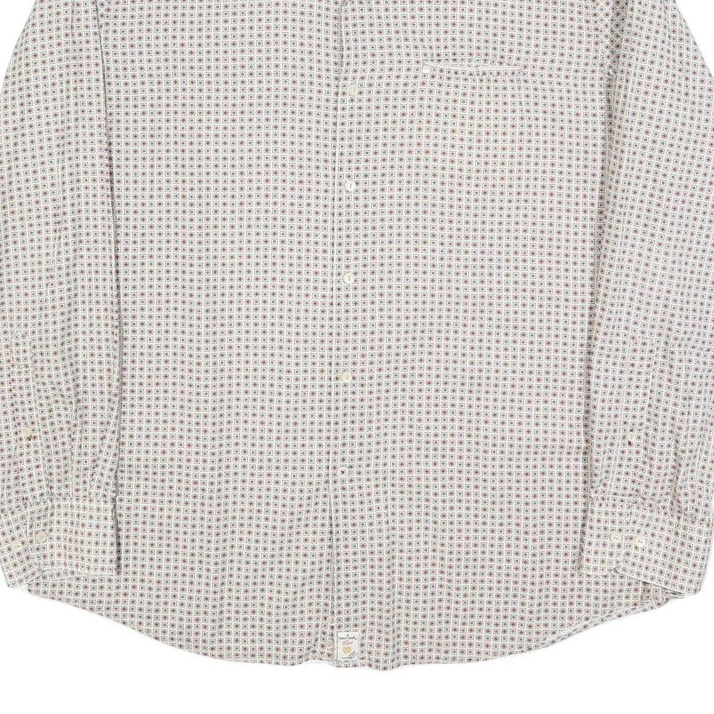 PIERRE BALMAIN Mens White Printed Cotton Blend Shirt XL Stylish Modern Fit