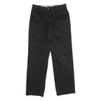 DOCKERS Mens Black Regular Fit Straight Leg Trousers W30 L31 Cotton Blend Zip