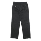 DOCKERS Mens Black Regular Fit Straight Leg Trousers W30 L31 Cotton Blend Zip