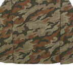 STARTER Mens Green & Brown Camouflage Patterned Jumper 1/4 Zip Polyester M