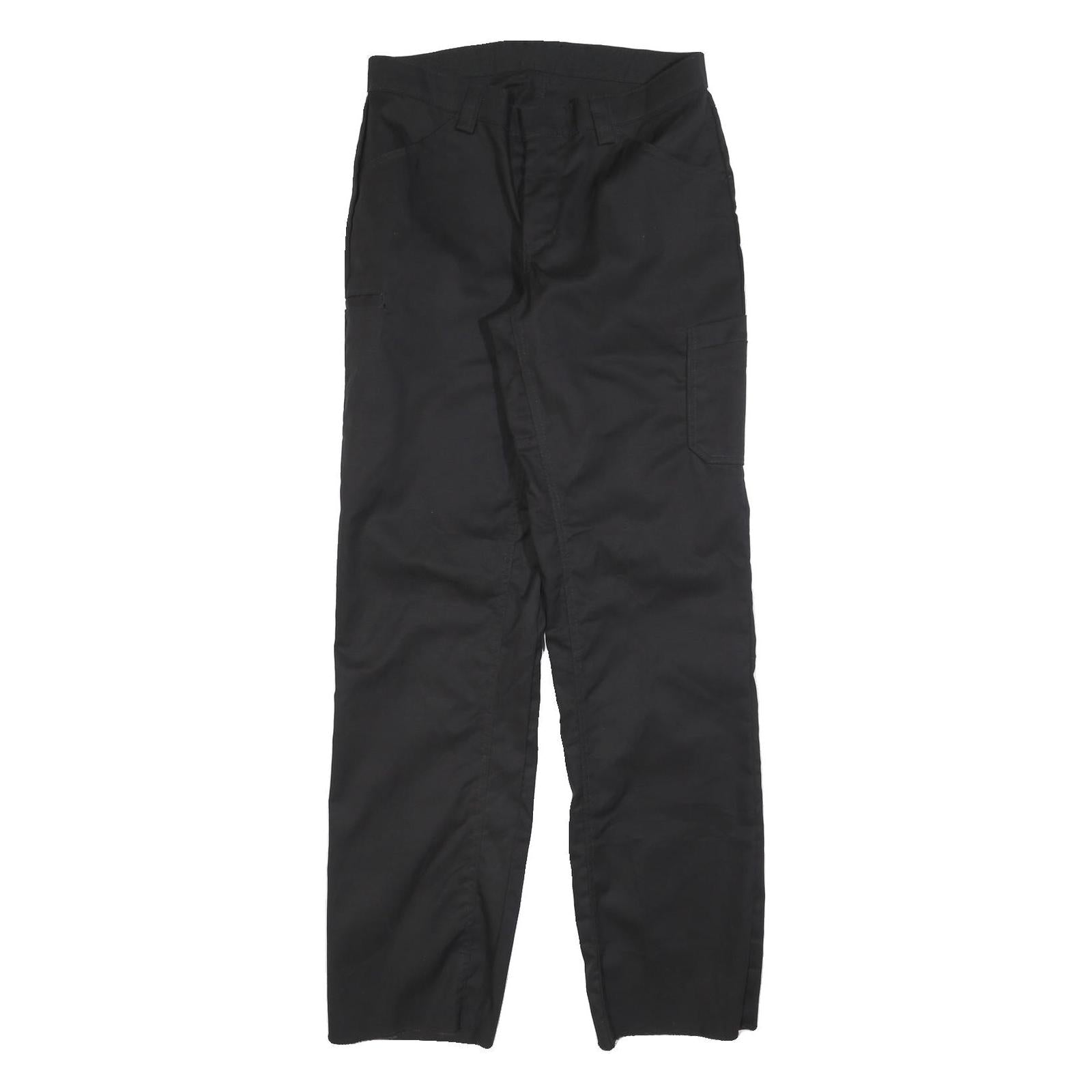 RED KAP Womens Cotton Blend Black Regular Fit Straight Leg Trousers W30 L32