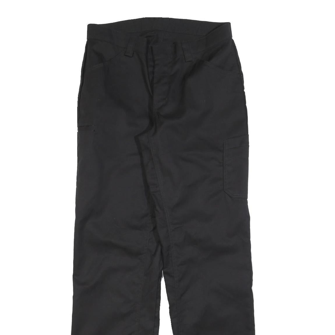 RED KAP Womens Cotton Blend Black Regular Fit Straight Leg Trousers W30 L32