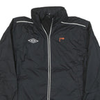UMBRO Mens Black Trainer Zip Jacket S Polyester Blend Plain Lightweight Sports