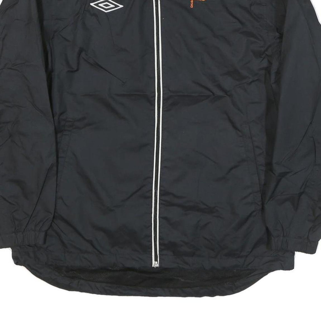 UMBRO Mens Black Trainer Zip Jacket S Polyester Blend Plain Lightweight Sports