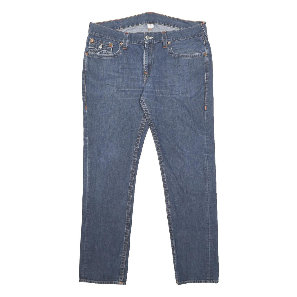 TRUE RELIGION Mens Jeans Blue Slim Skinny Denim Medium W38 L33 Stylish Casual