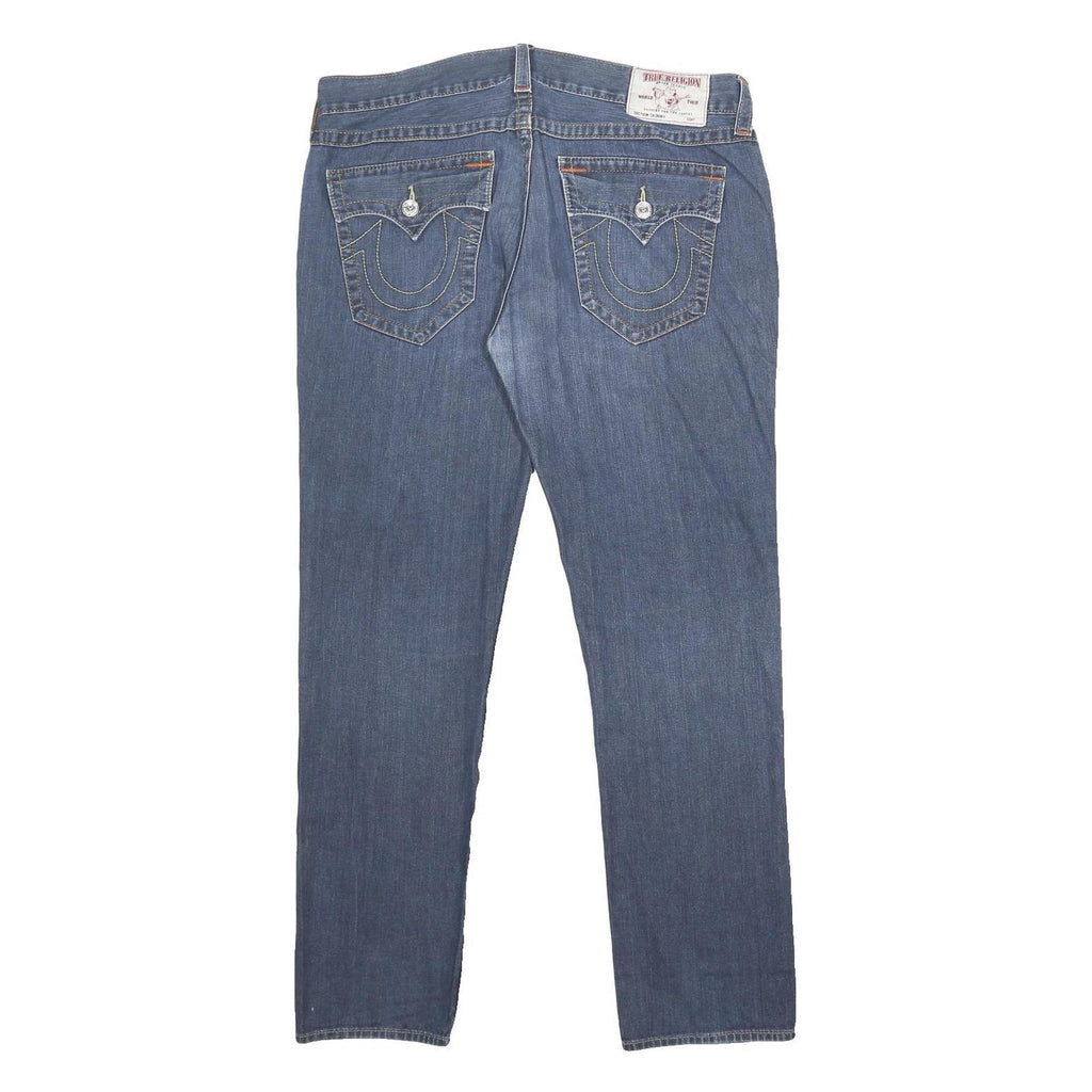 TRUE RELIGION Mens Jeans Blue Slim Skinny Denim Medium W38 L33 Stylish Casual