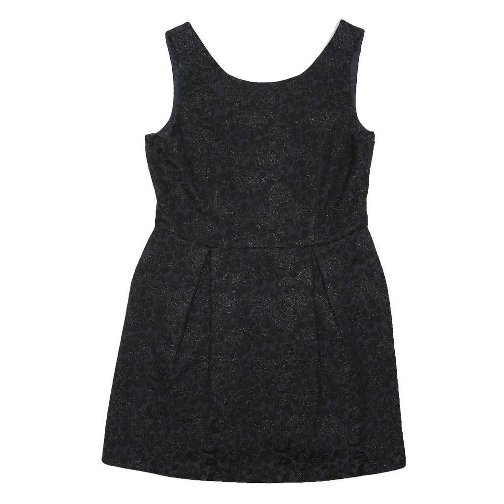 MONSOON Womens Black Glitter Floral Fit & Flare Woven Mini Dress UK 12 Evening