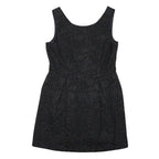 MONSOON Womens Black Glitter Floral Fit & Flare Woven Mini Dress UK 12 Evening
