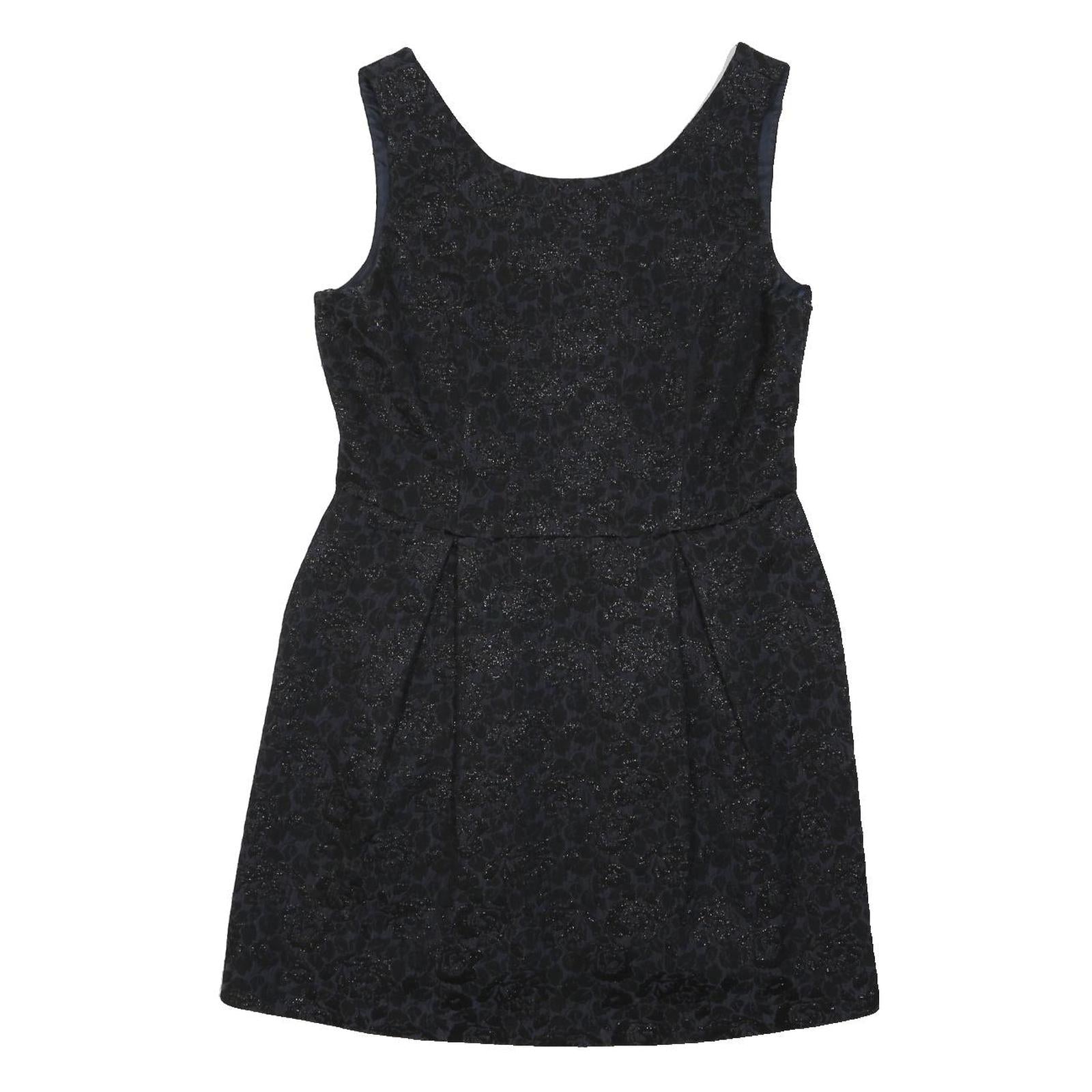 MONSOON Womens Black Glitter Floral Fit & Flare Woven Mini Dress UK 12 Evening