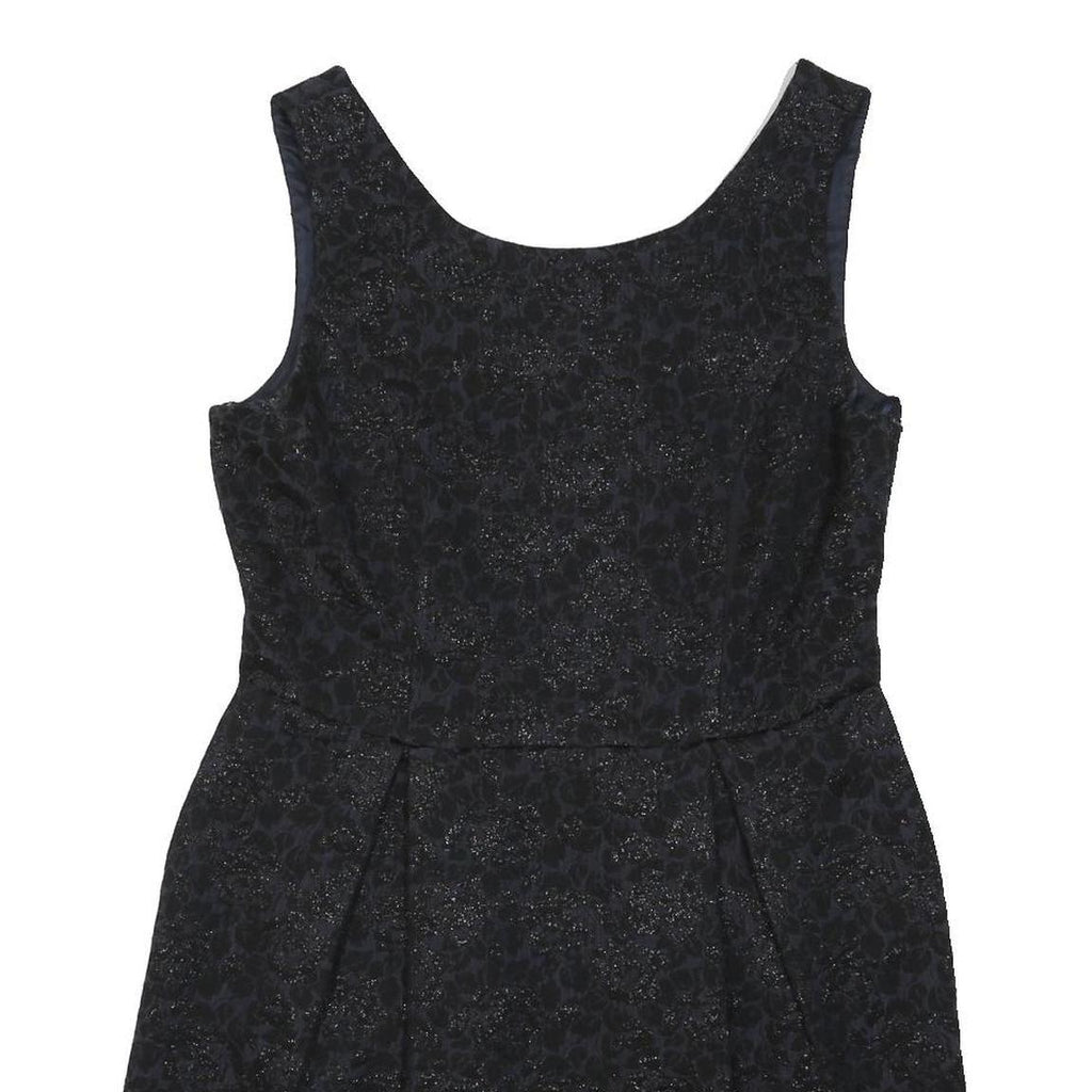 MONSOON Womens Black Glitter Floral Fit & Flare Woven Mini Dress UK 12 Evening