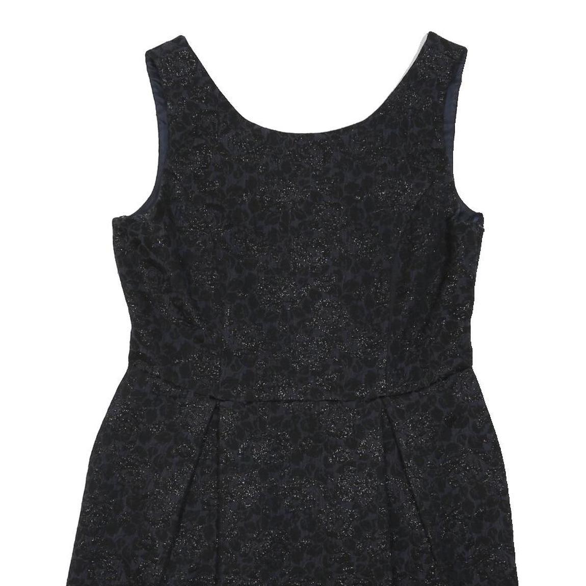 MONSOON Womens Black Glitter Floral Fit & Flare Woven Mini Dress UK 12 Evening