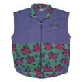 ADIDAS Mens Purple Green Cotton Blend Zip Jacket XL Fleece Patterned Button