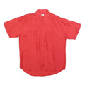 VINCI Mens Red Plain Polyester Blend Shirt L Casual Button Pocket