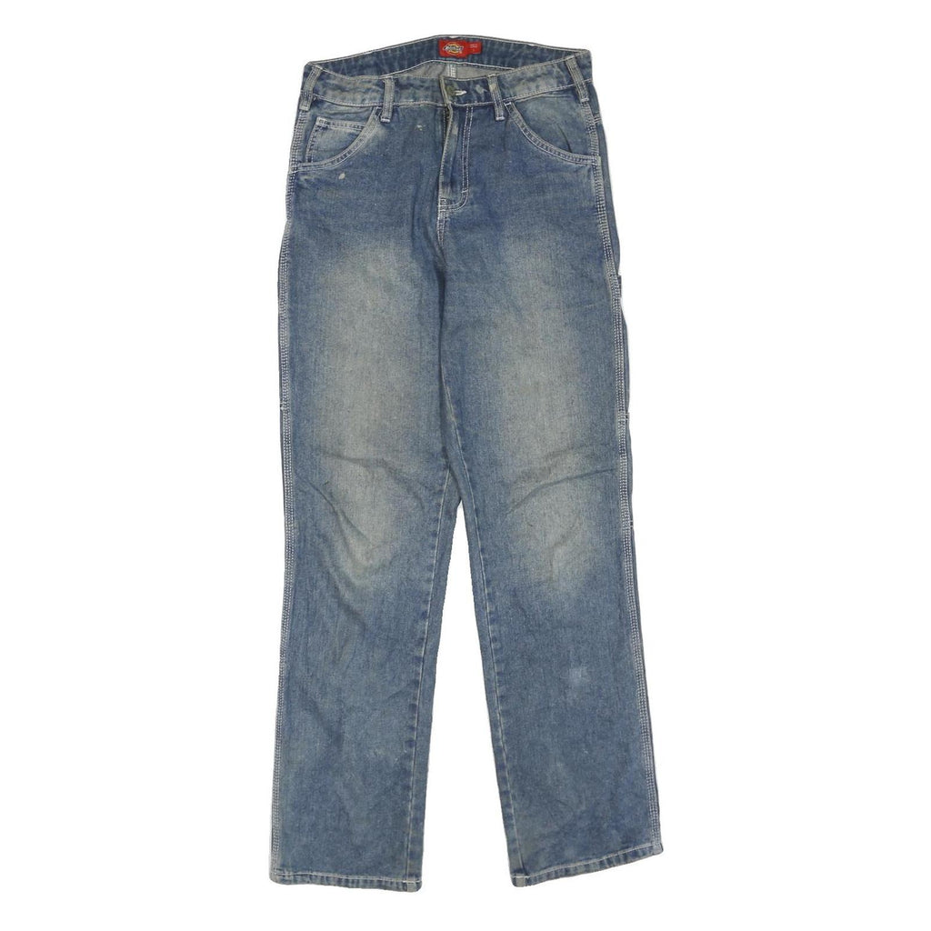 DICKIES Womens Jeans Blue Regular Straight Denim Medium W30 L32 Workwear