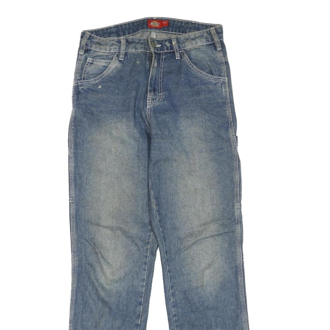 DICKIES Womens Jeans Blue Regular Straight Denim Medium W30 L32 Workwear