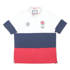 OFFICIAL LICENSED PRODUCT Mens White Navy & Red England Rugby Short Sleeve Polo
