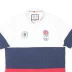 OFFICIAL LICENSED PRODUCT Mens White Navy & Red England Rugby Short Sleeve Polo