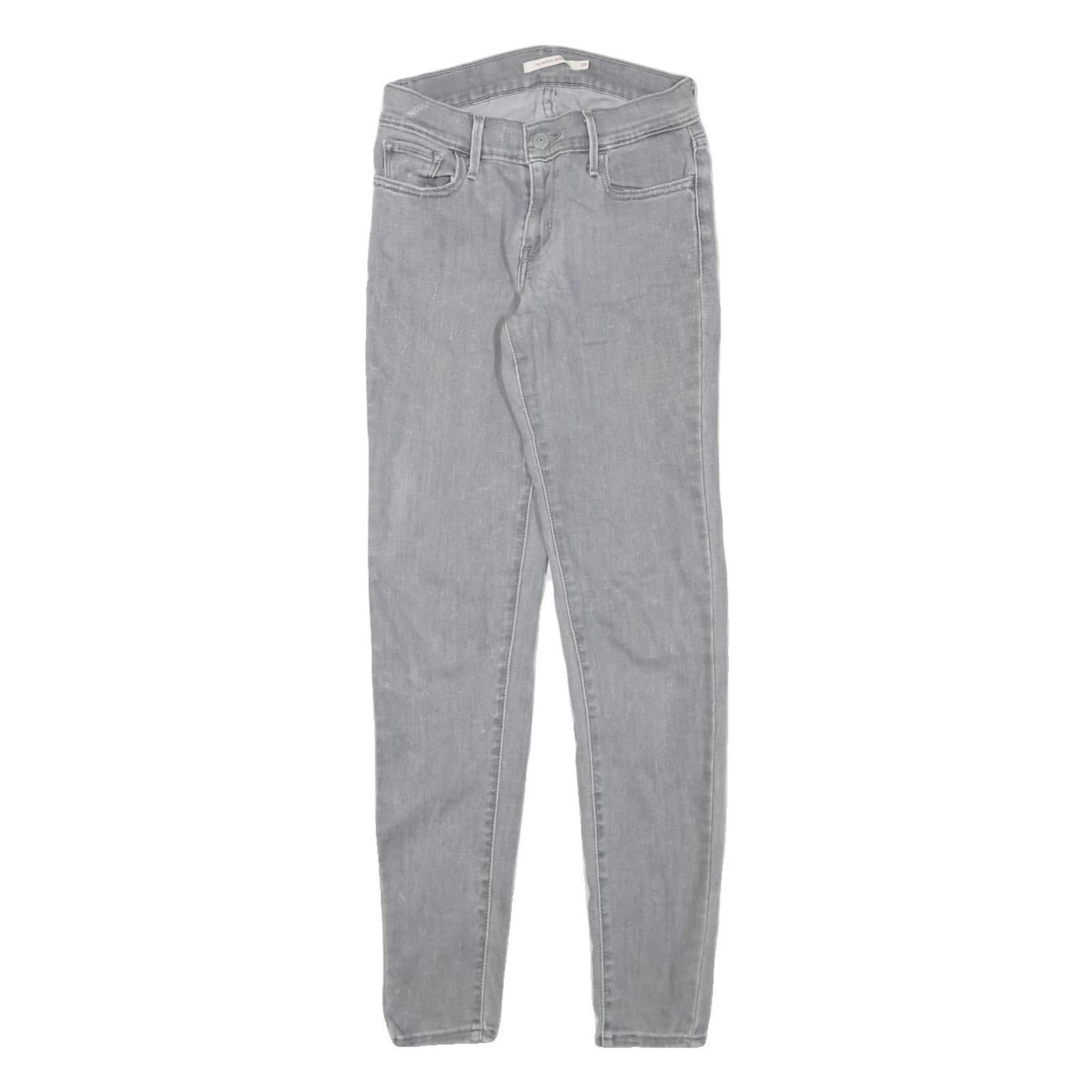 LEVI'S 710 Womens Jeans Grey Slim Skinny Denim Light W24 L28 Stretch Cotton