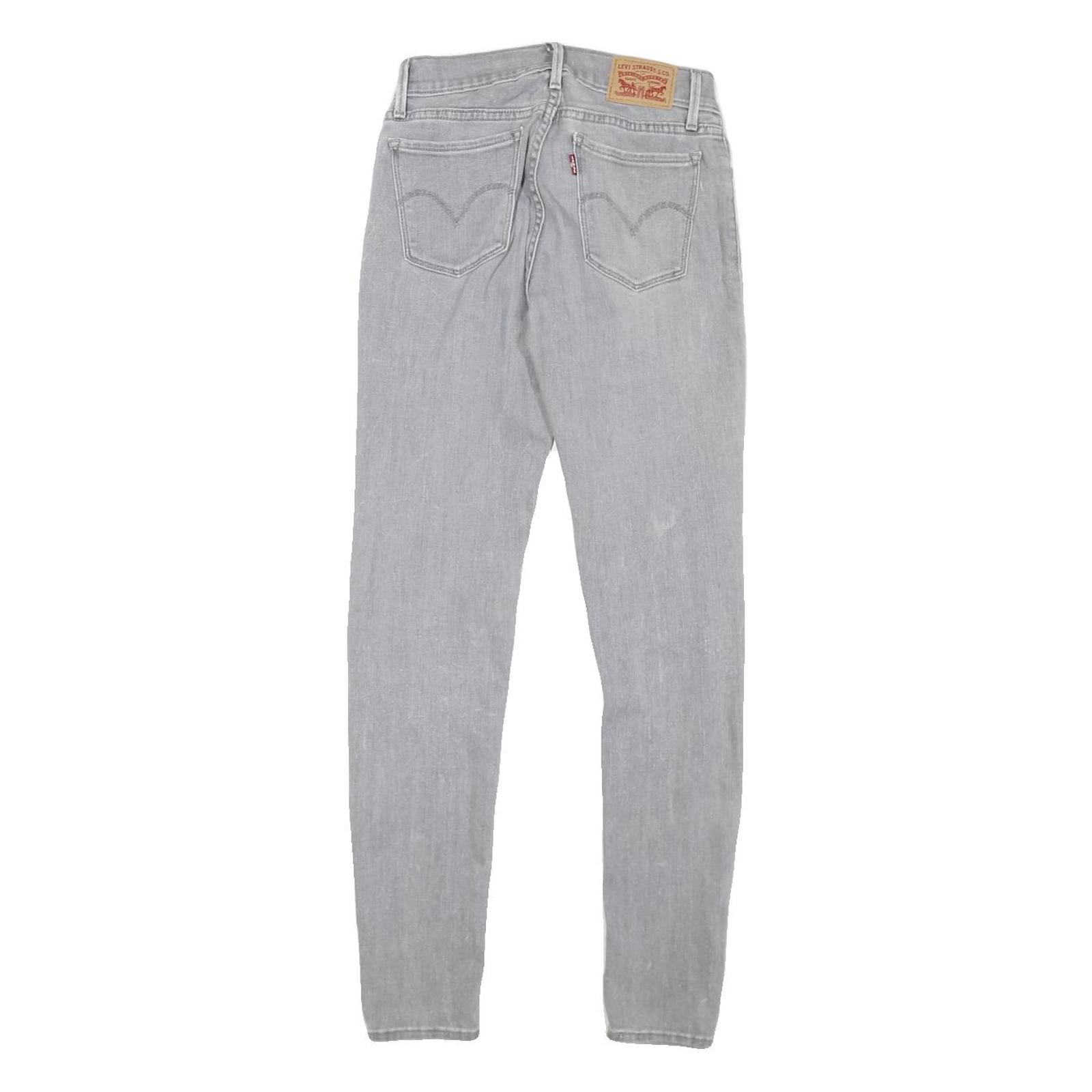 LEVI'S 710 Womens Jeans Grey Slim Skinny Denim Light W24 L28 Stretch Cotton