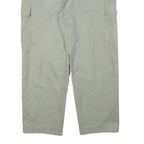 Mens Cotton Blend Beige Relaxed Cargo Trousers W35 L28 Utility Pockets Zip