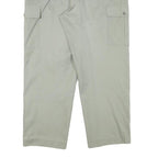 Mens Cotton Blend Beige Relaxed Cargo Trousers W35 L28 Utility Pockets Zip