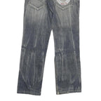 HANJA Womens Regular Fit Blue Denim Medium Wash Jeans W28 L30 Embroidered Patch