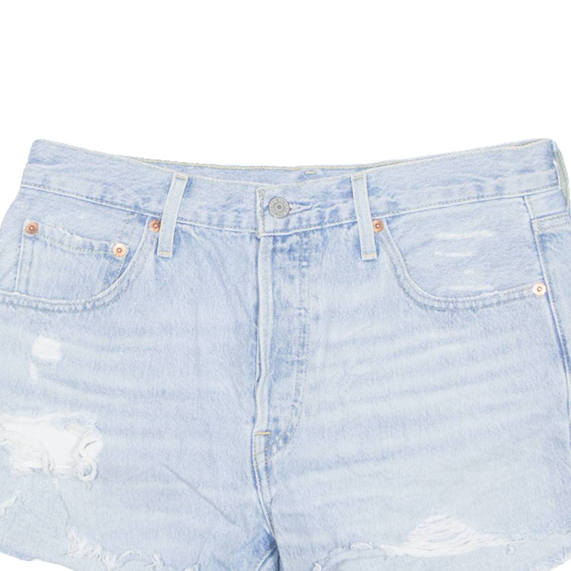 LEVI'S Cut Off 501 Premium E Womens Denim Shorts Blue M W32