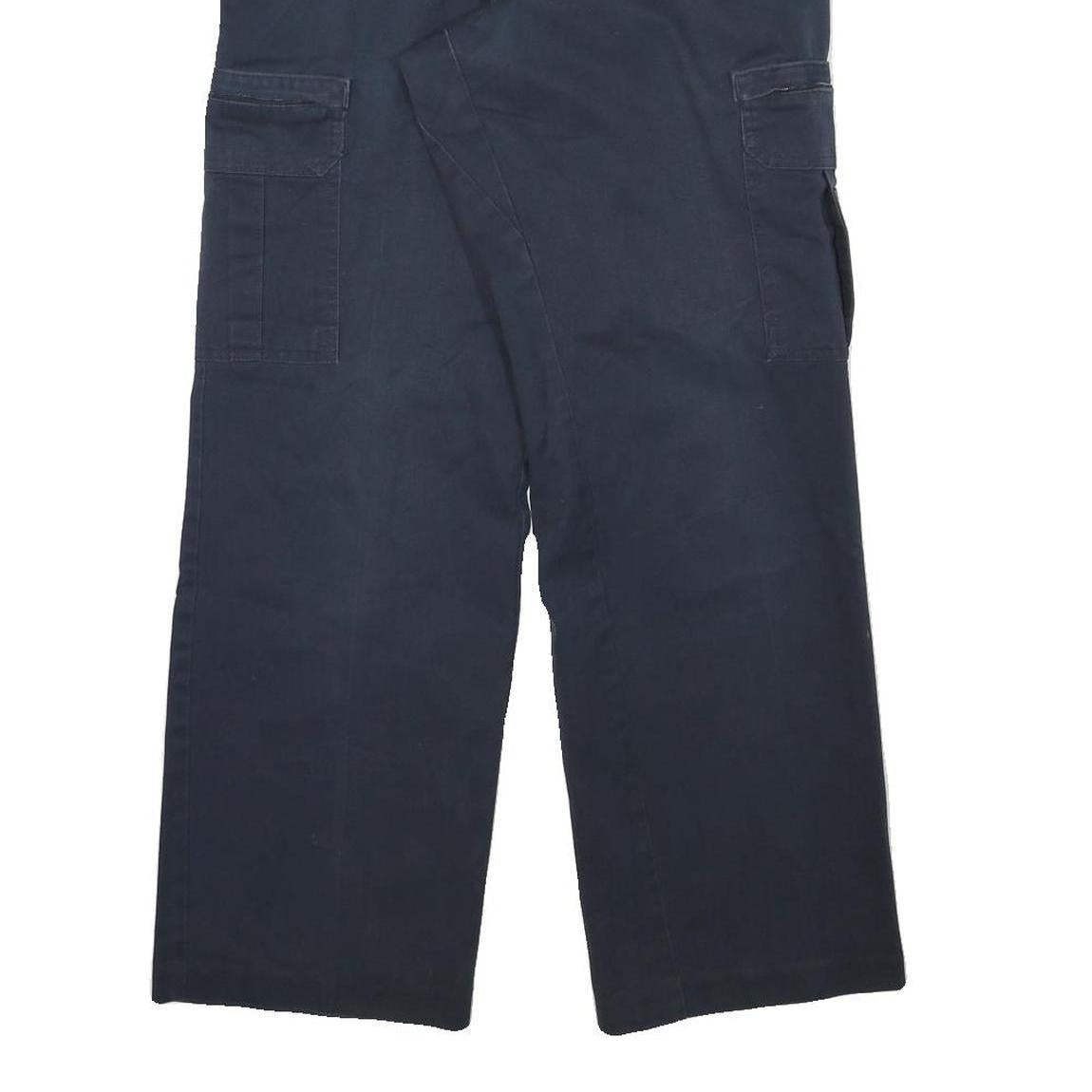DICKIES Mens Cotton Blend Navy Relaxed Straight Trousers W30 L30 Workwear Cargo