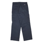DICKIES Mens Cotton Blend Navy Relaxed Straight Trousers W30 L30 Workwear Cargo