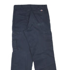 DICKIES Mens Cotton Blend Navy Relaxed Straight Trousers W30 L30 Workwear Cargo