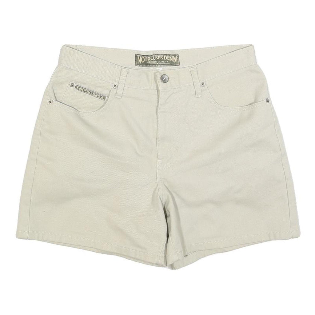 NO EXCUSES Womens Shorts Cream Casual Plain M W30 Cotton Blend Summer