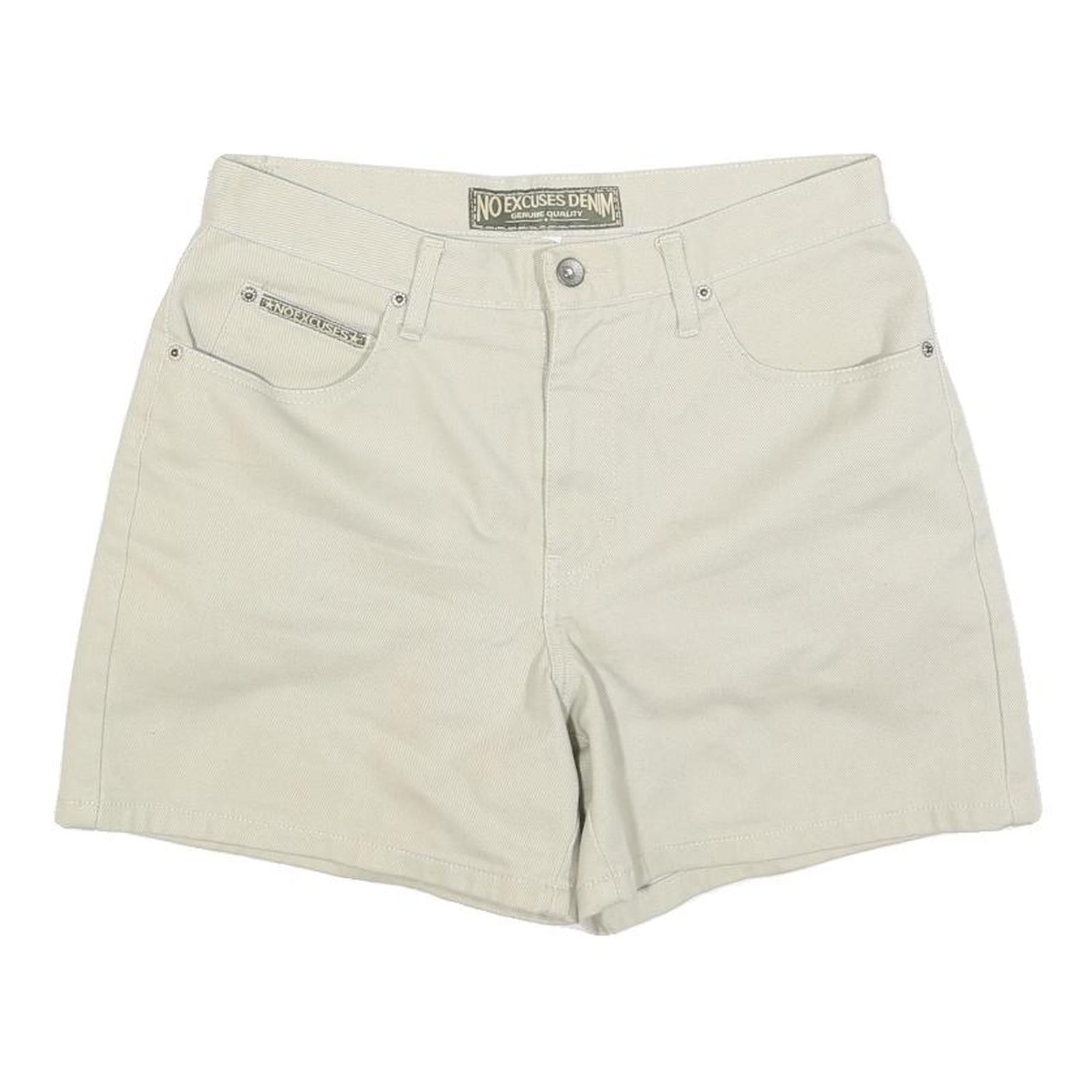 NO EXCUSES Womens Shorts Cream Casual Plain M W30 Cotton Blend Summer