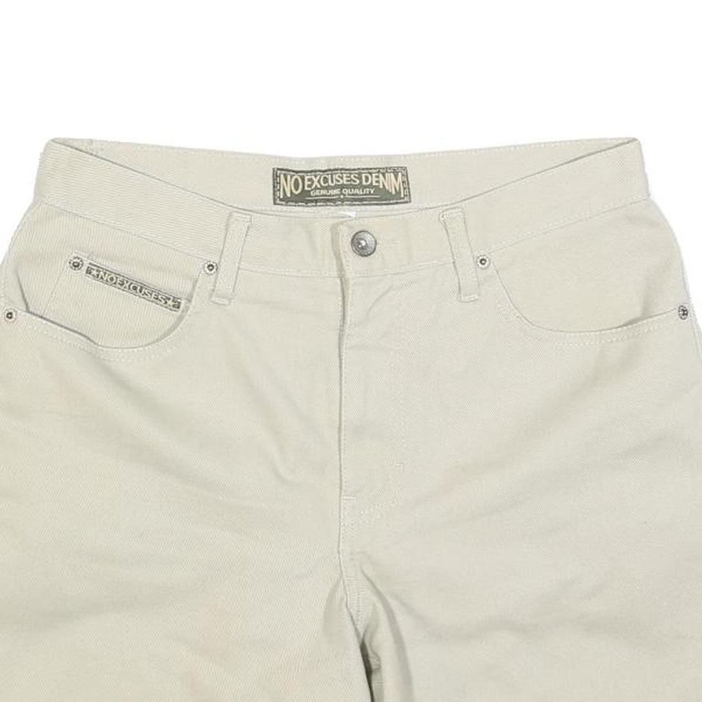 NO EXCUSES Womens Shorts Cream Casual Plain M W30 Cotton Blend Summer