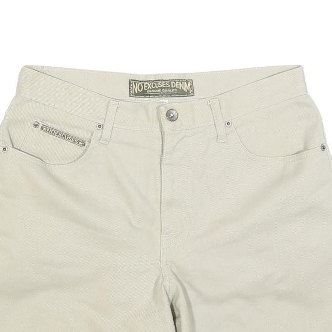 NO EXCUSES Womens Shorts Cream Casual Plain M W30 Cotton Blend Summer