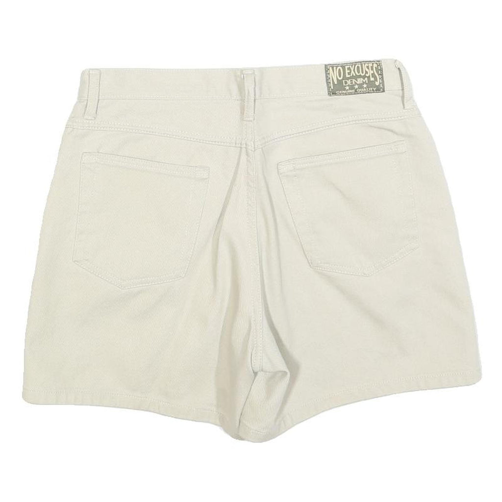 NO EXCUSES Womens Shorts Cream Casual Plain M W30 Cotton Blend Summer