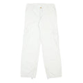 CARHARTT Mens Cotton White Regular Cargo Trousers W28 L31 Workwear Zip Closure