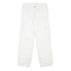 CARHARTT Mens Cotton White Regular Cargo Trousers W28 L31 Workwear Zip Closure