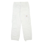 CARHARTT Mens Cotton White Regular Cargo Trousers W28 L31 Workwear Zip Closure
