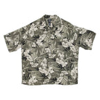 AXCESS MEN Mens Hawaiian Shirt Green Floral XL