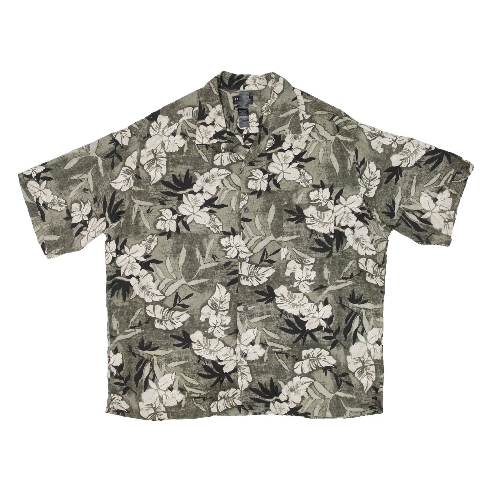 AXCESS MEN Mens Hawaiian Shirt Green Floral XL