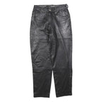 VERO MODA Womens Leather Black Regular Straight Trousers W28 L30 Stylish Zip