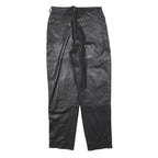 VERO MODA Womens Leather Black Regular Straight Trousers W28 L30 Stylish Zip